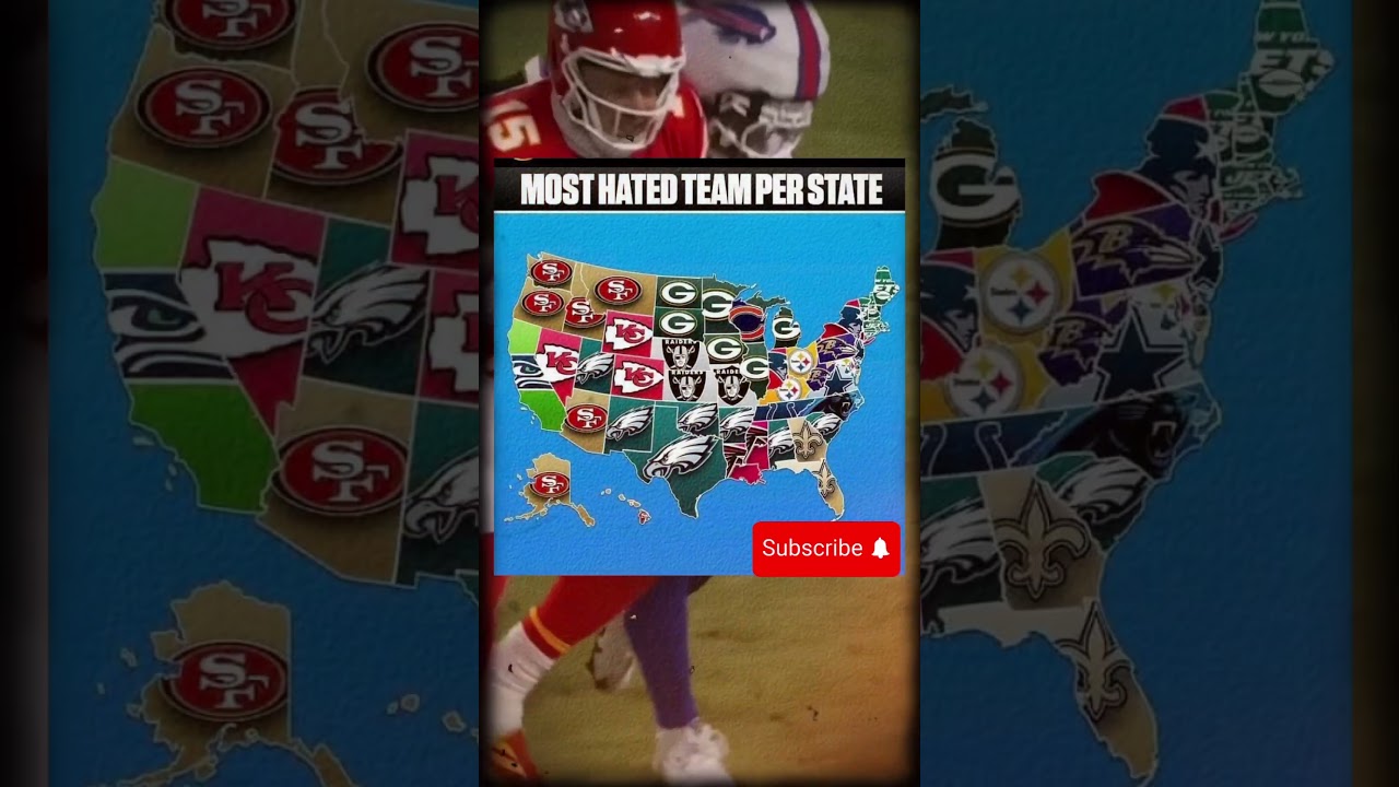 Most Hated NFL Team by State