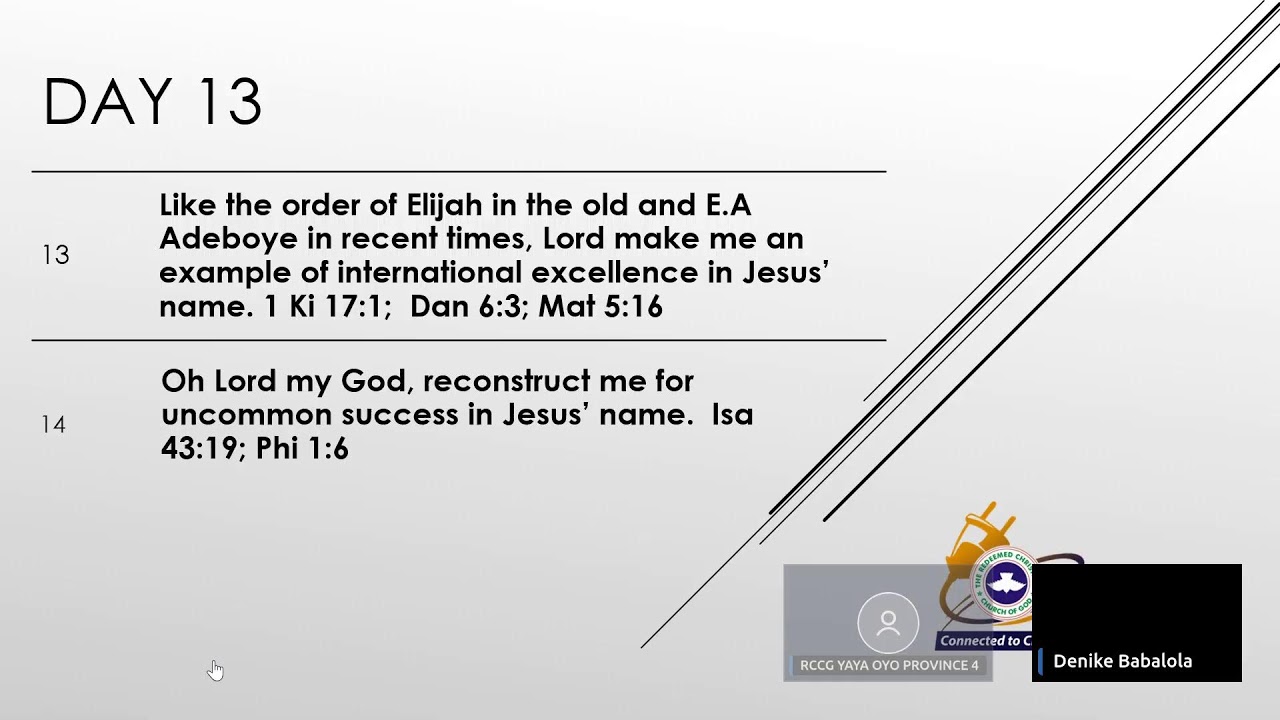 RCCG Fasting & Prayers Day 13, RCCG Jesus Plug
