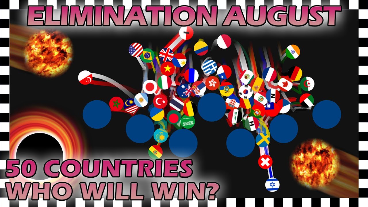 Marble Race Elimination - Top 50 Countries By Watch Time For August 2020 - Algodoo
