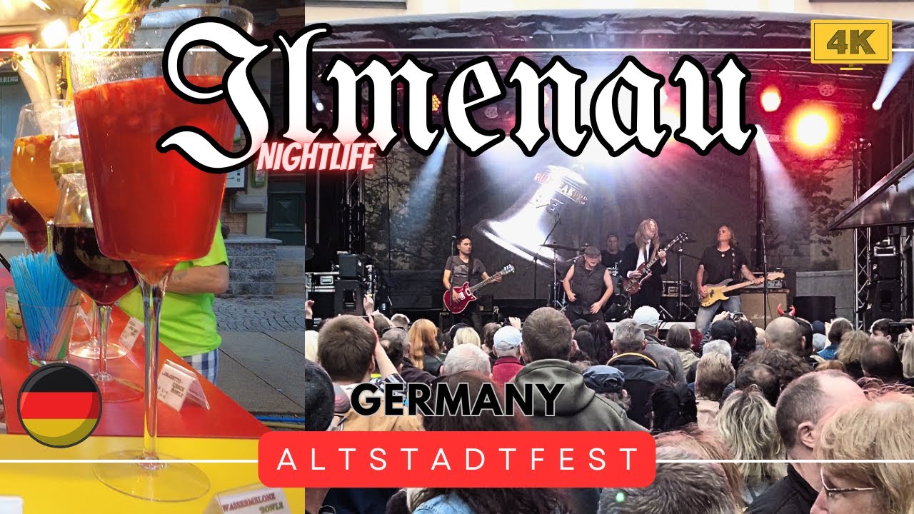 Ilmenau Altstadtfest with ACDC Tribute Band, Walking Tour [ 4k ], Nightlife