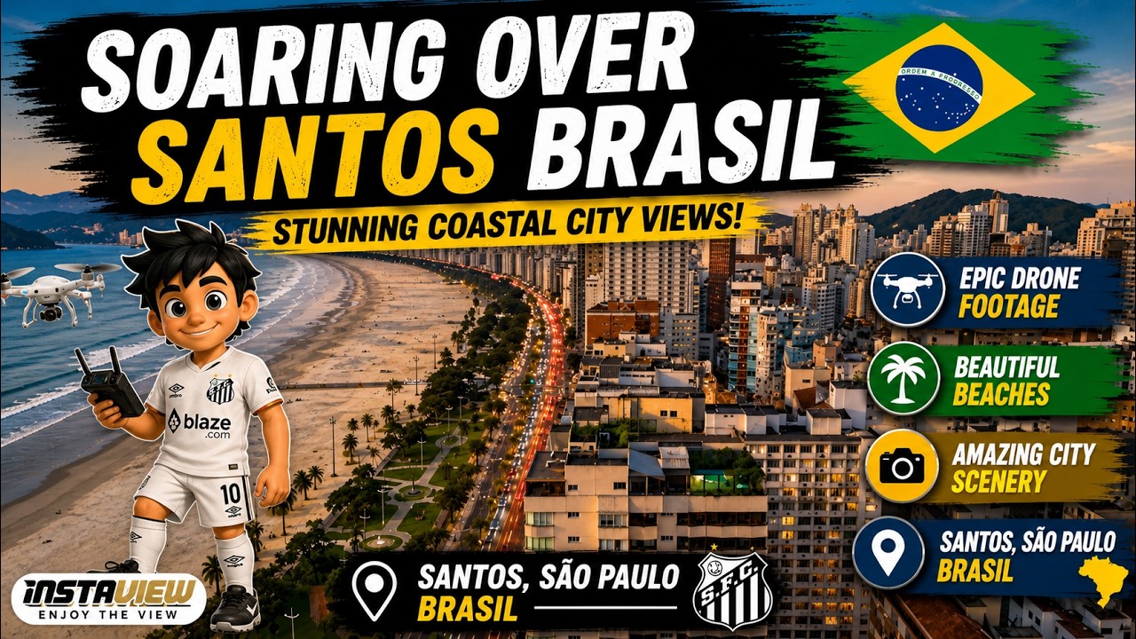 Soaring Over Santos: Breathtaking Coastal Views