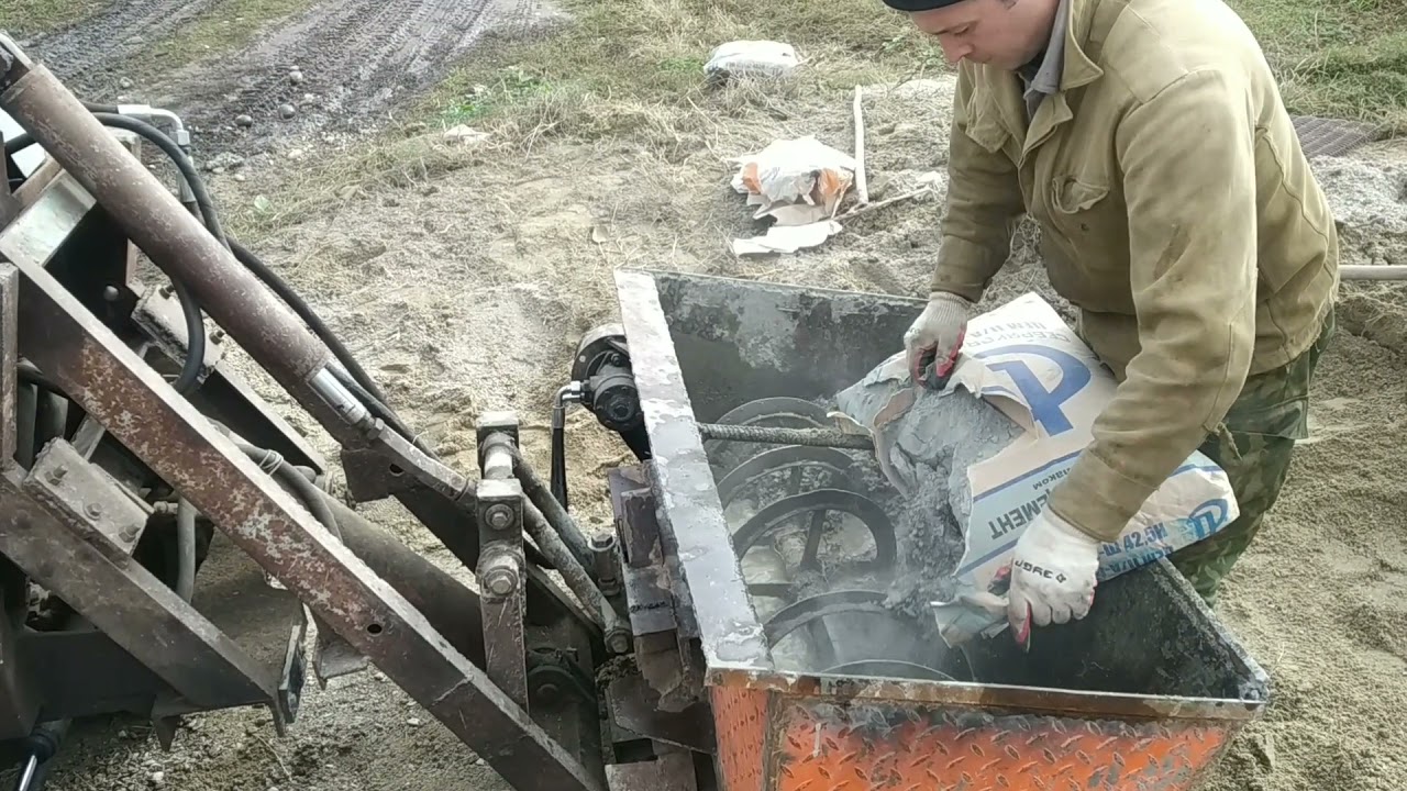 миксер,  мини погрузчик, испытание