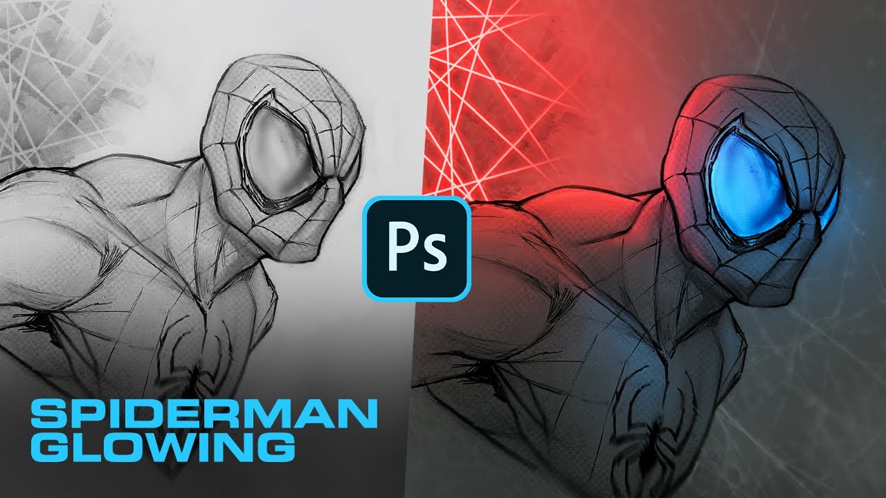 How to add Glowing Effect on Sketch | Spiderman
