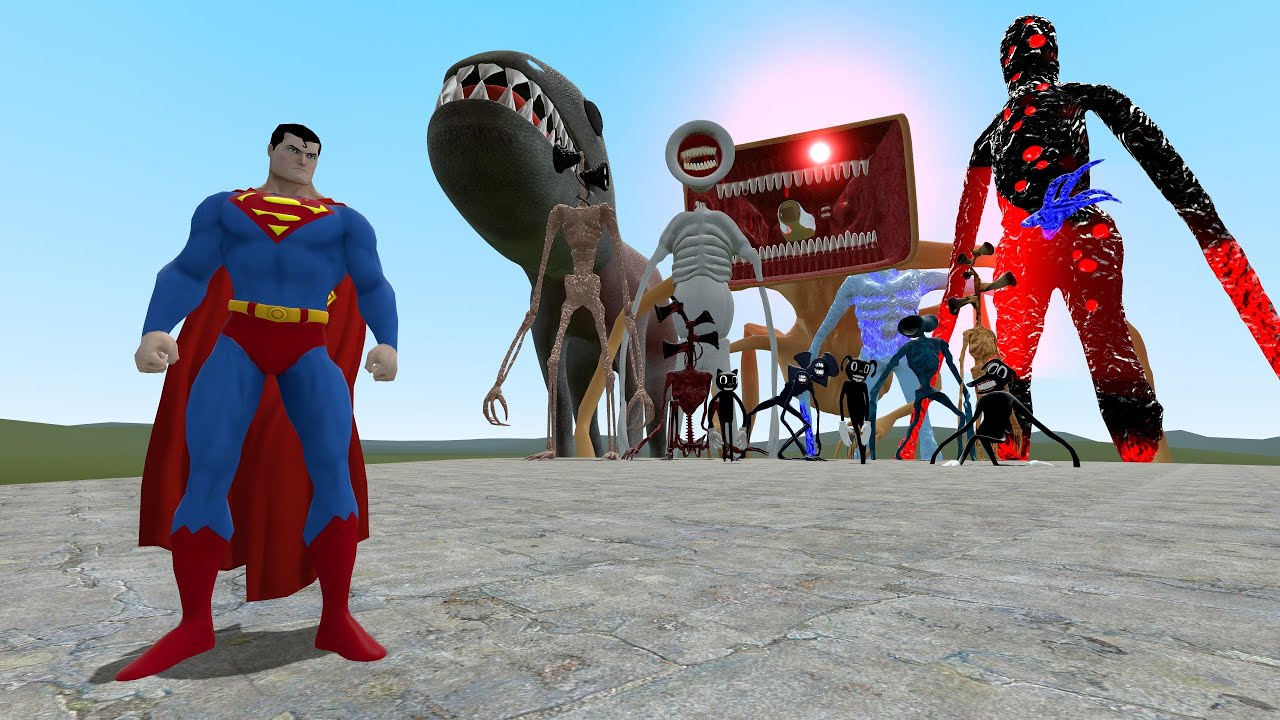 NEW SUPERMAN VS TREVOR HENDERSON CREATURES!! Garry's Mod [Marvel DC]