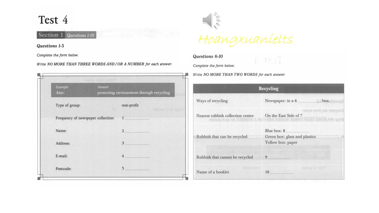 IELTS Listening Actual Tests Vol 1 Test 4