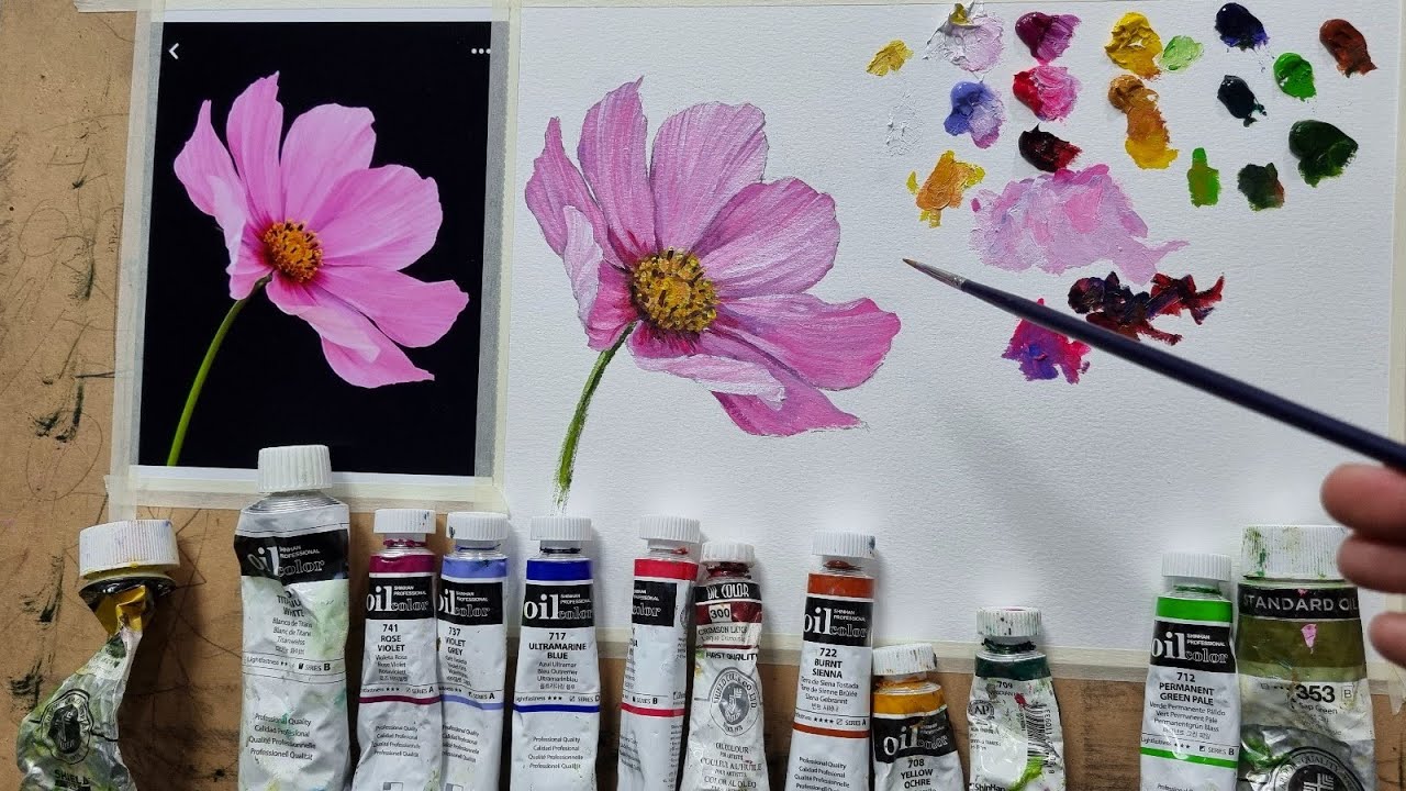 [야외로Art] 코스모스 유화 그리는 방법 How to Paint Cosmos Oil Painting