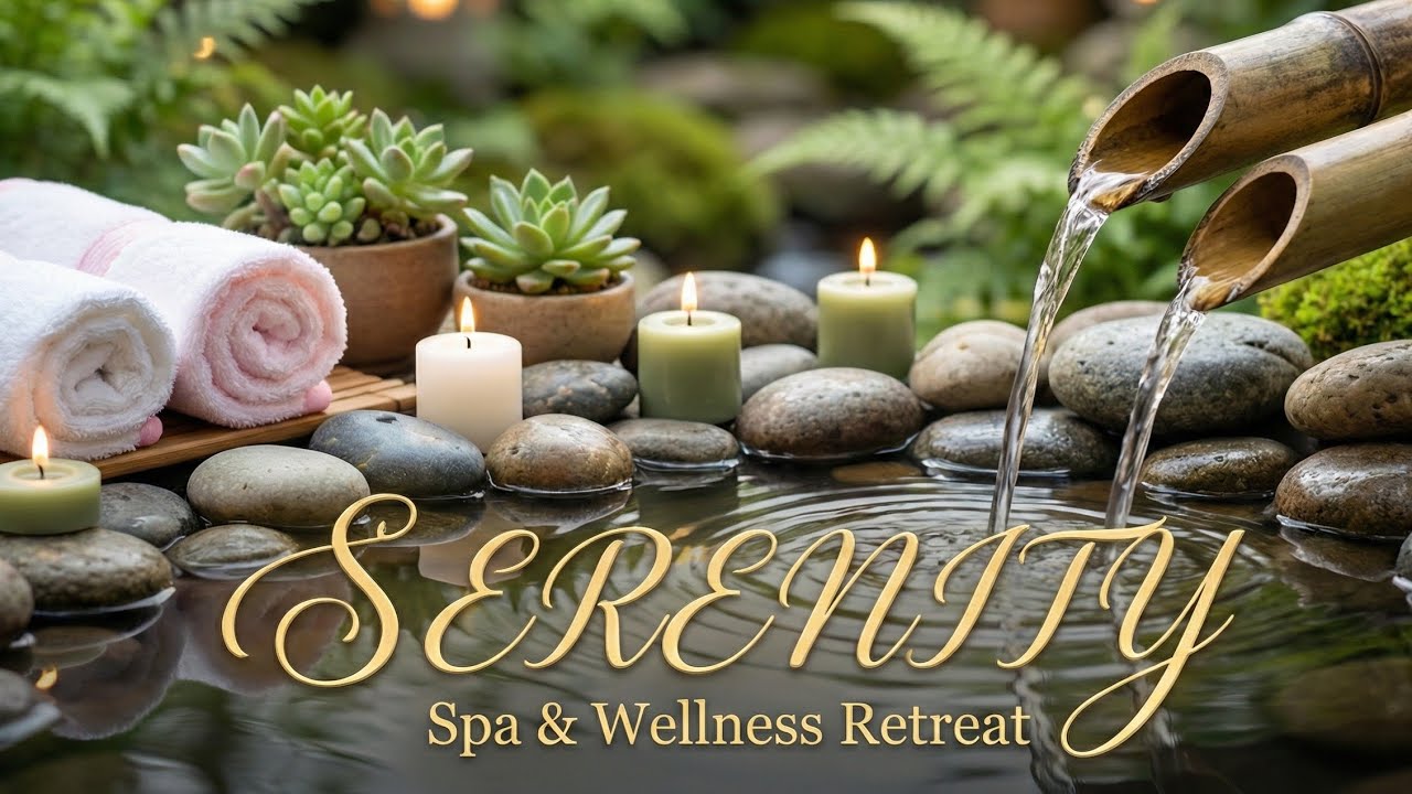 Warm Candlelight Piano & Bamboo Water Relaxation