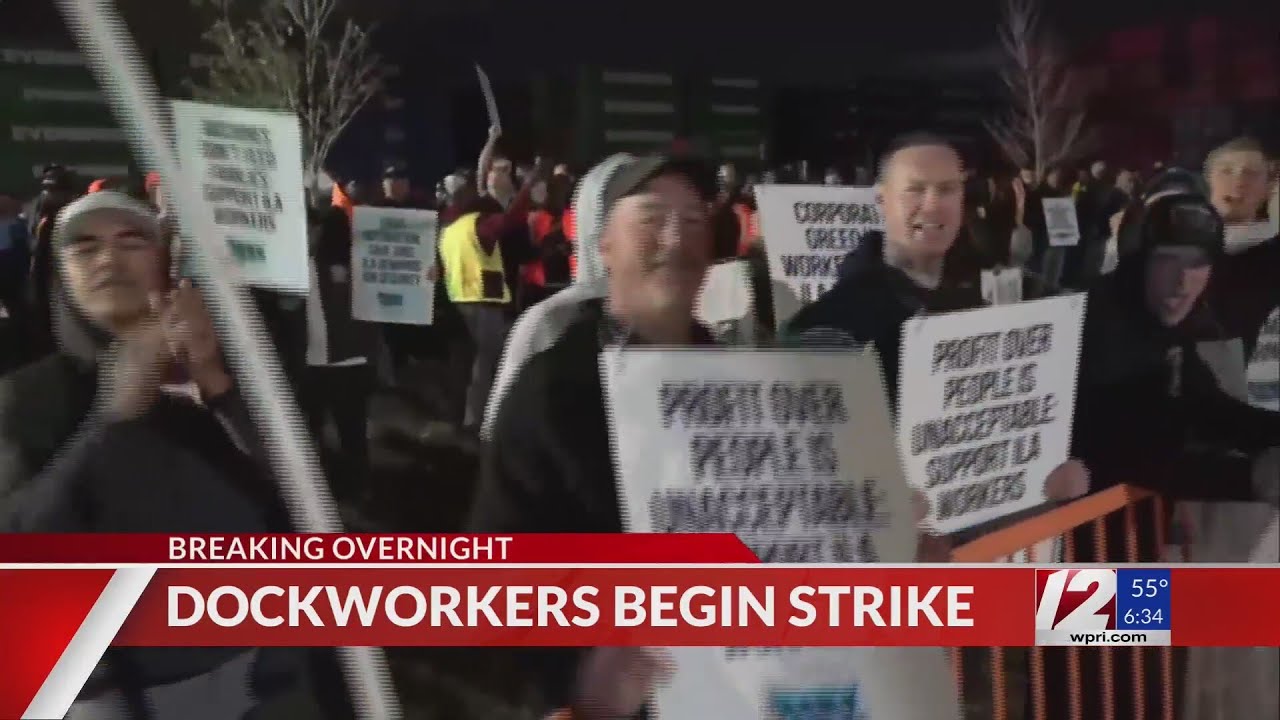 Dockworkers at ports from Maine to Texas go on strike, a standoff risking new shortages