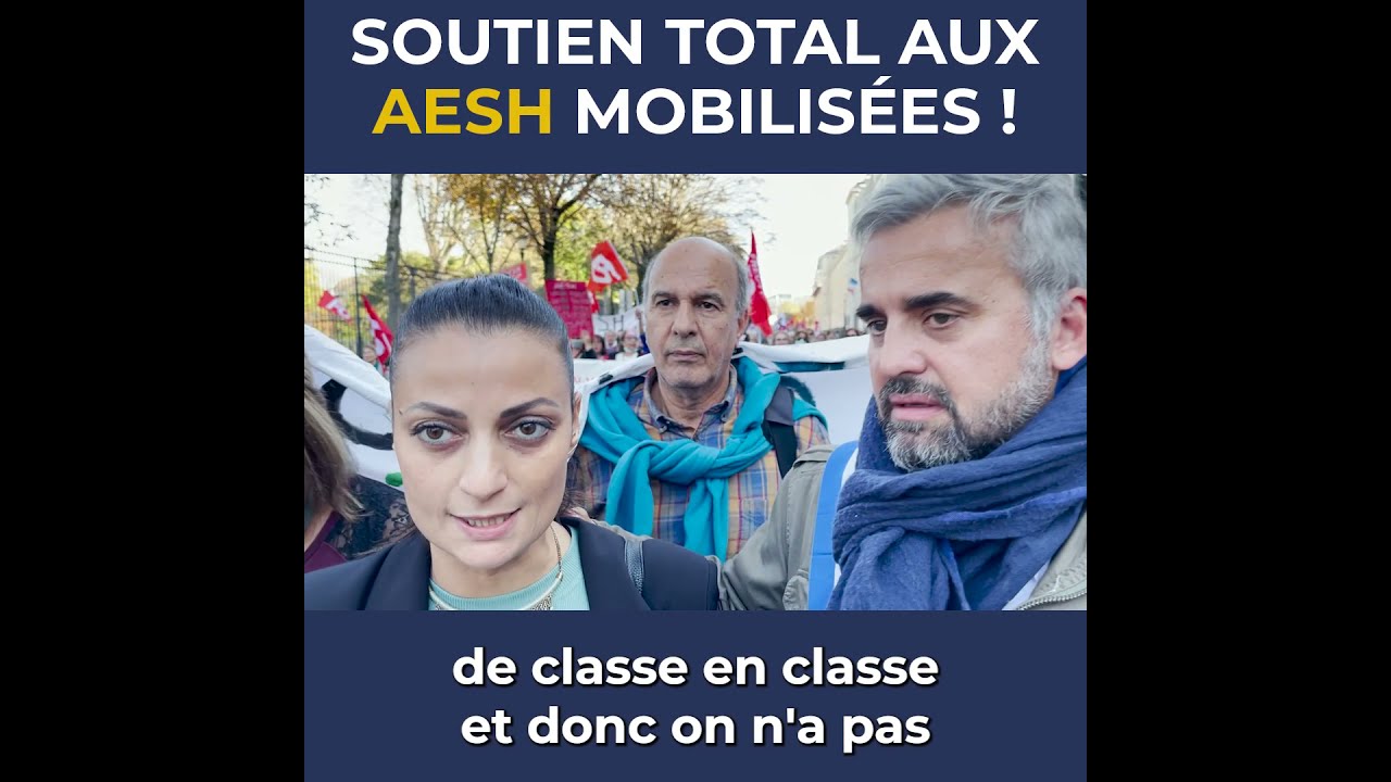 Alexis Corbière avec les AESH mobilisées pour une reconnaissance de leur métier !