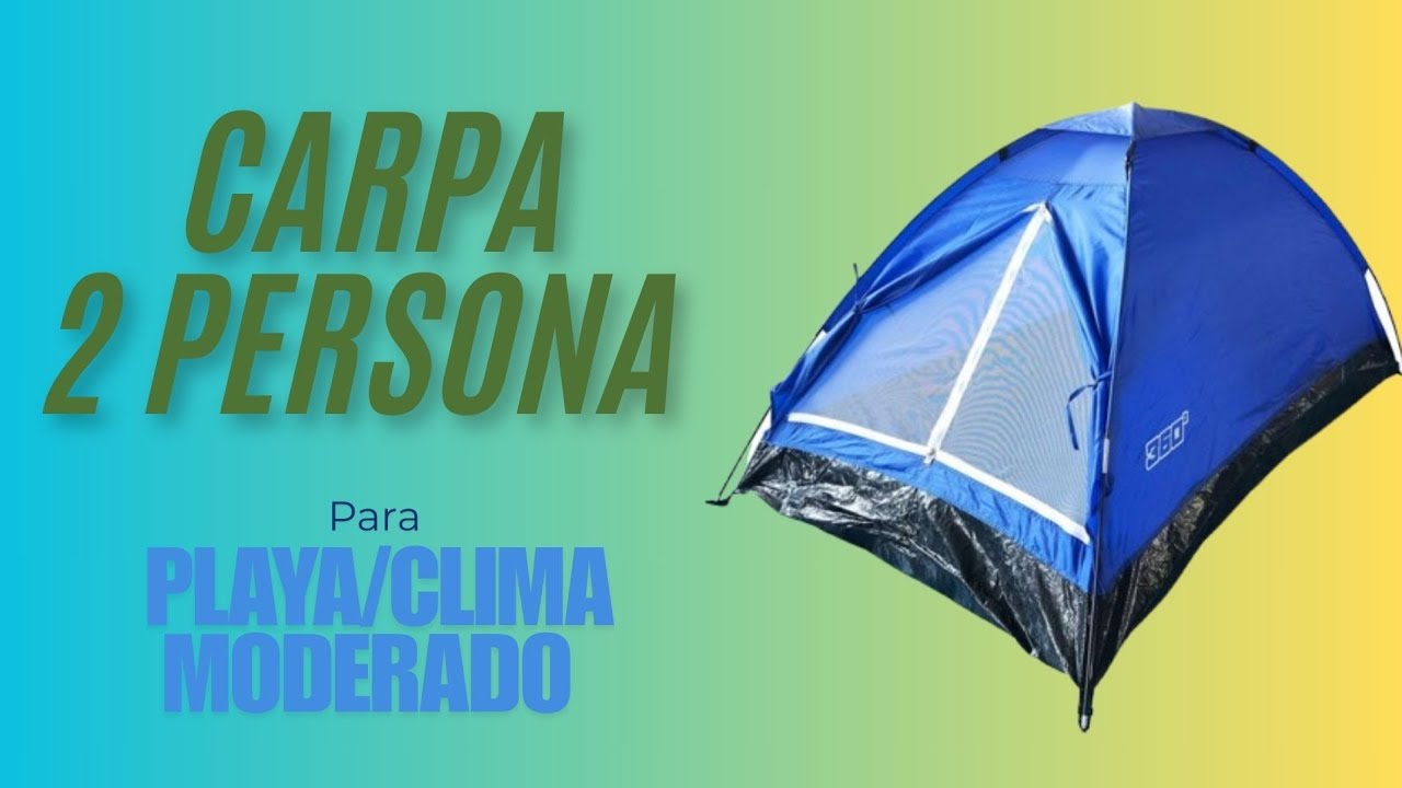 Carpa 2 personas azul poliéster.