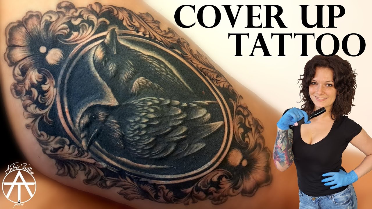Cover up Tattoo Making on Thigh - Ravens