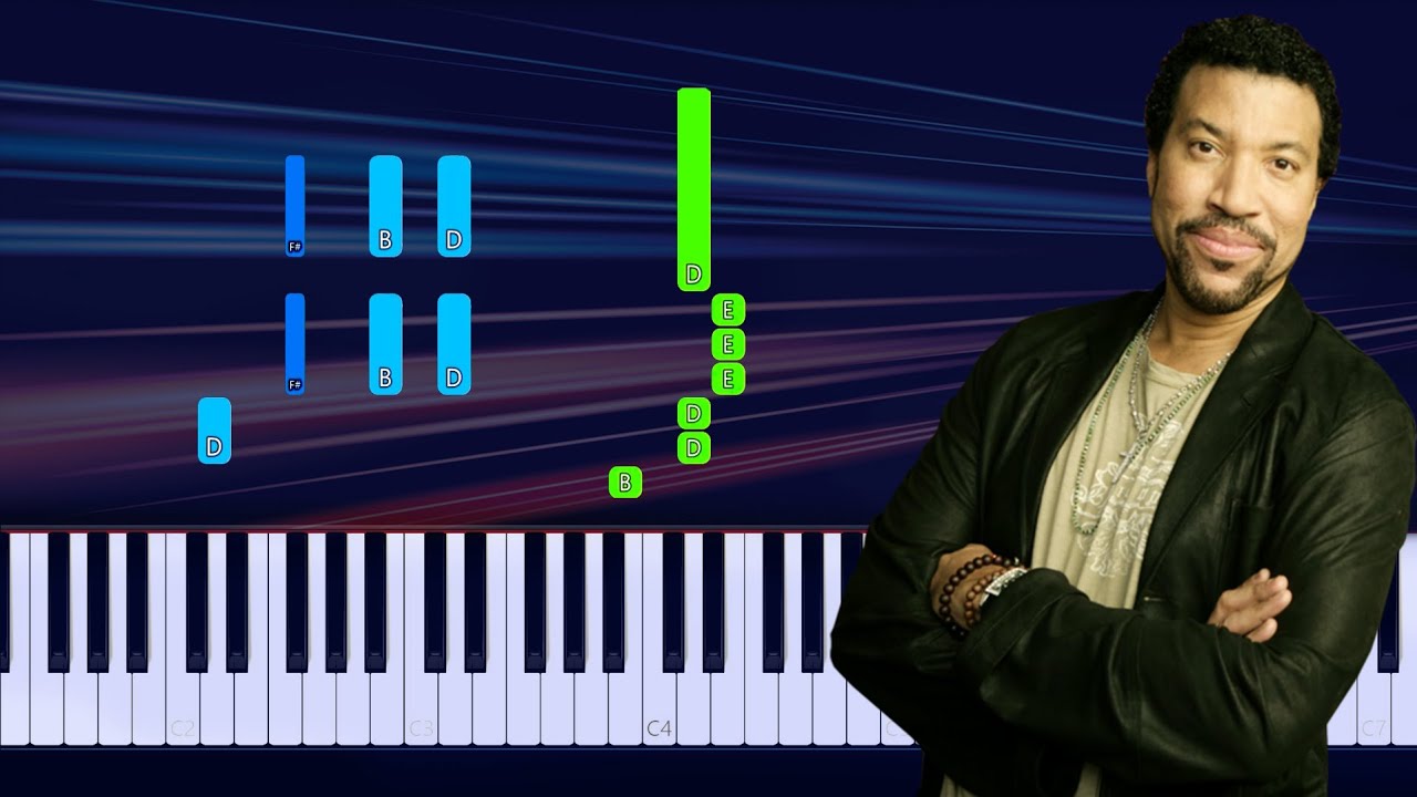 Lionel Richie  - All Night Long Piano Tutorial