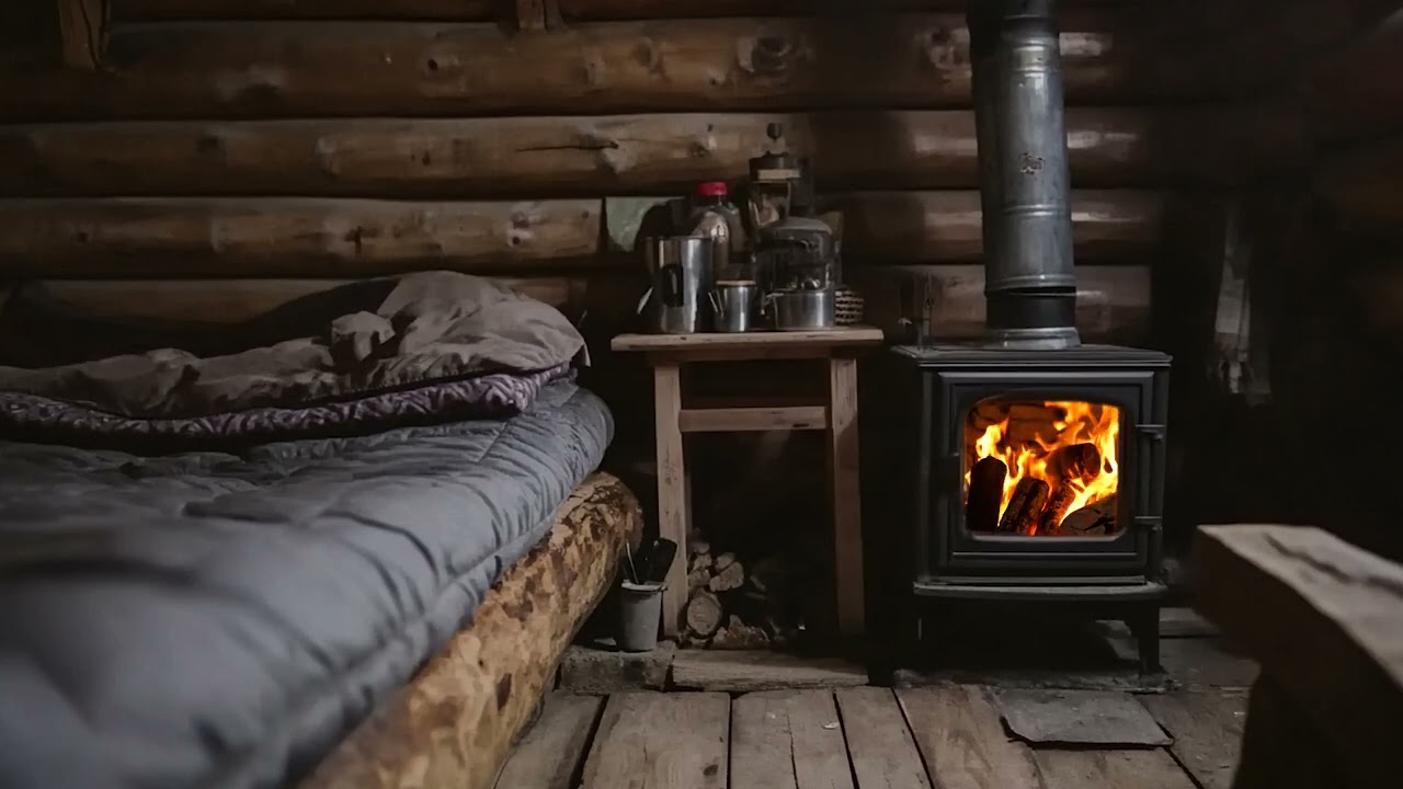 Fireplace and Blizzard Sounds | Peaceful Winter Cabin Ambience for Sleep
