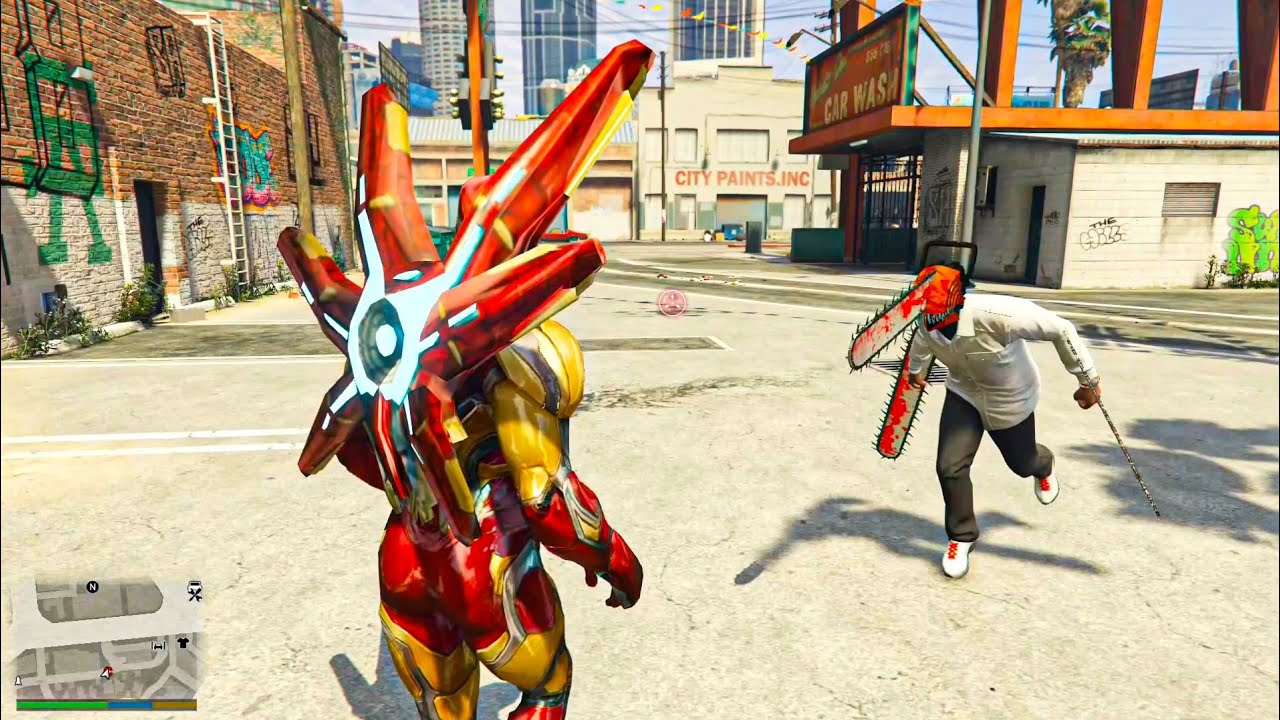 IRON MAN vs FRANKLIN CHAINSAW MAN 💥 Crazy Superhero Battle | GTA 5 Mods