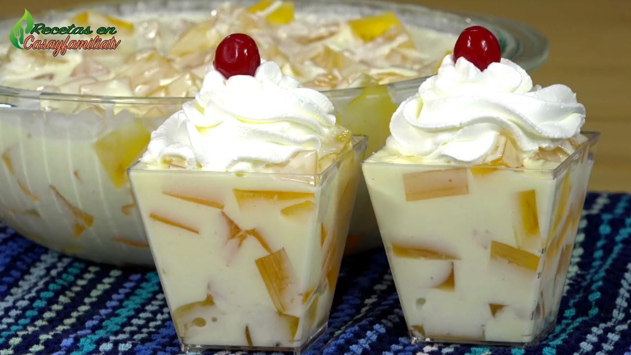 POSTRE FÁCIL DE YOGURT sabor PIÑA COLADA – RECETA RENTABLE con SOLO 2 INGREDIENTES