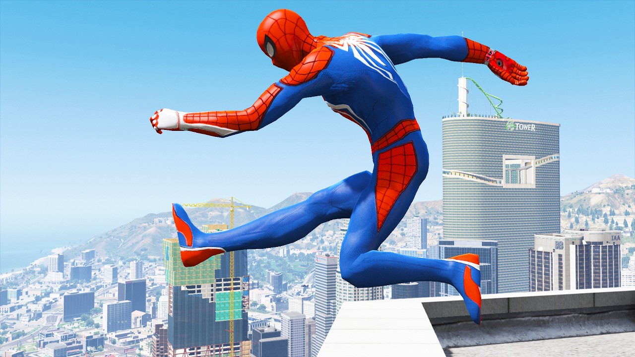 SPIDERMAN CRAZY JUMPS/FALLS #3 (GTA 5 Spider-Man Fails)