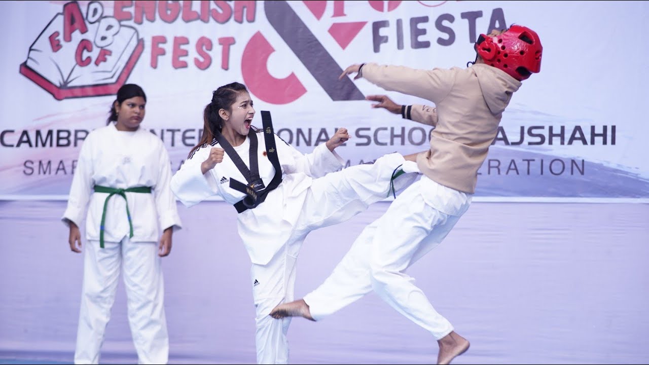 রাজশাহীর ক্যামব্রিয়ান স্কুলে তায়কোয়ানডো প্রদর্শনী। Bangladesh Taekwondo TV