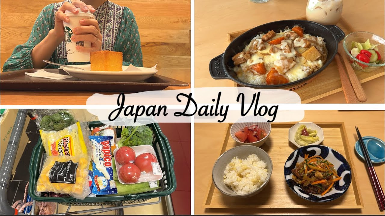 Рассматриваем витрины магазинов сладостей, готовим ужин из летних овощей | японский видеоблог