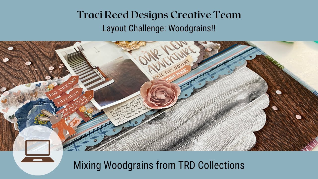 Блог Traci Reed Designs | Макеты с текстурой дерева: гибридный макет для скрапбукинга 12x12