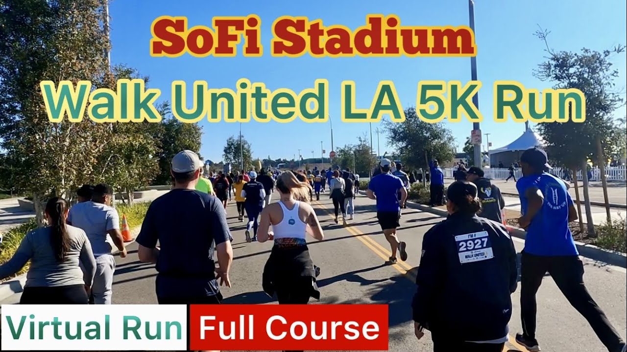 2022 SoFi Stadium Walk United LA 5K Run(Full Course)｜Treadmill Running Scenery & Music(Virtual Run)