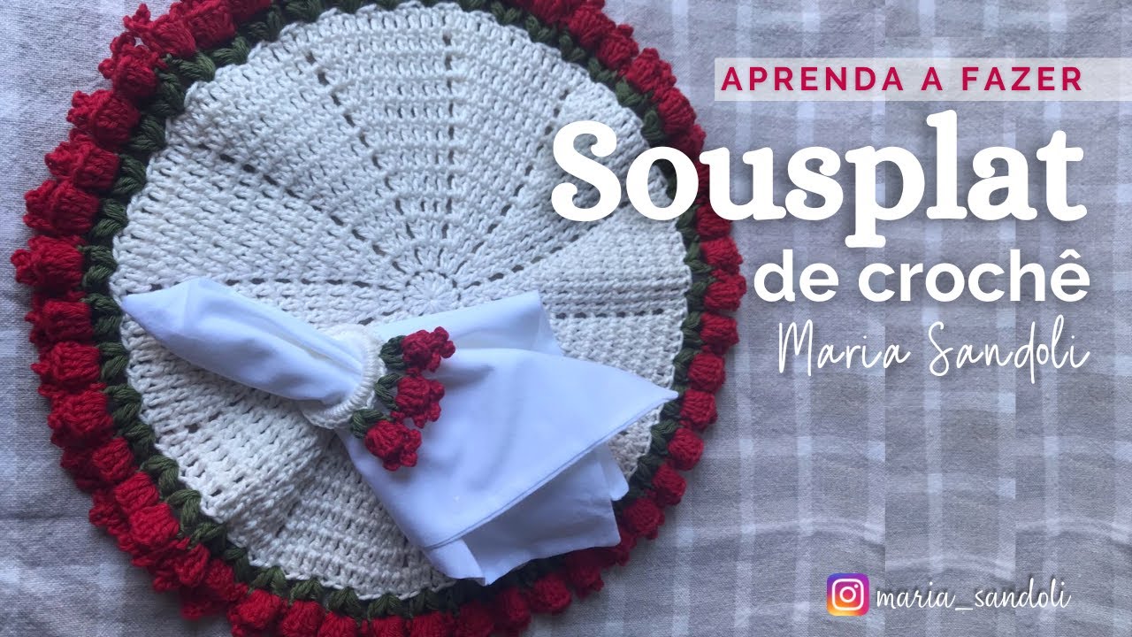 SOUSPLAT DE CROCHÊ PASSO A PASSO | MARIA SANDOLI