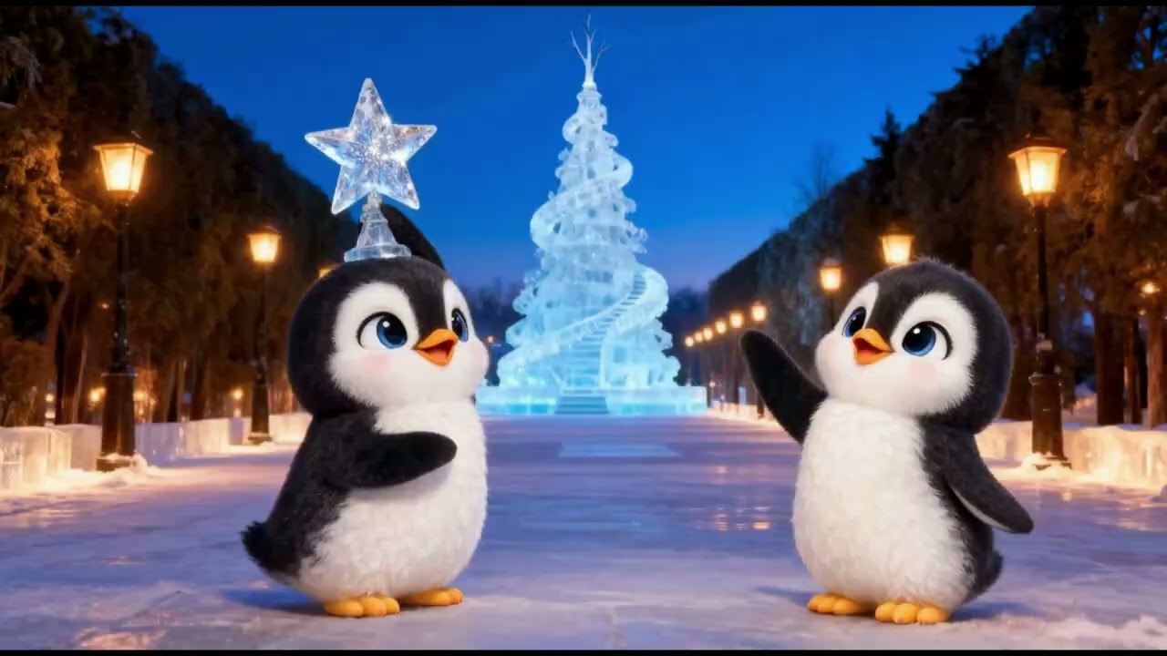 I saw a penguin one cold day.  Sing, clap, and laugh along with adorable Christmas Penguin.