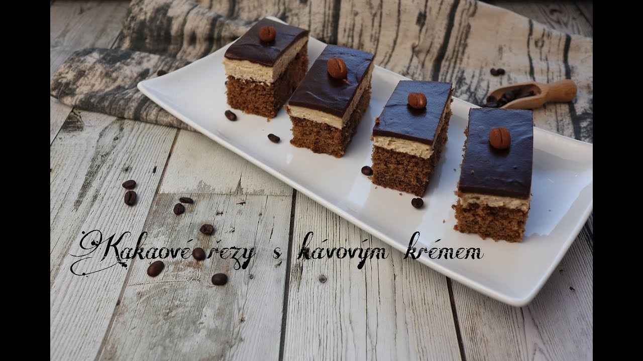 Kakaové řezy s kávovým krémem a polevou | Videorecept | Dvě v troubě | CZ/SK HD recipe