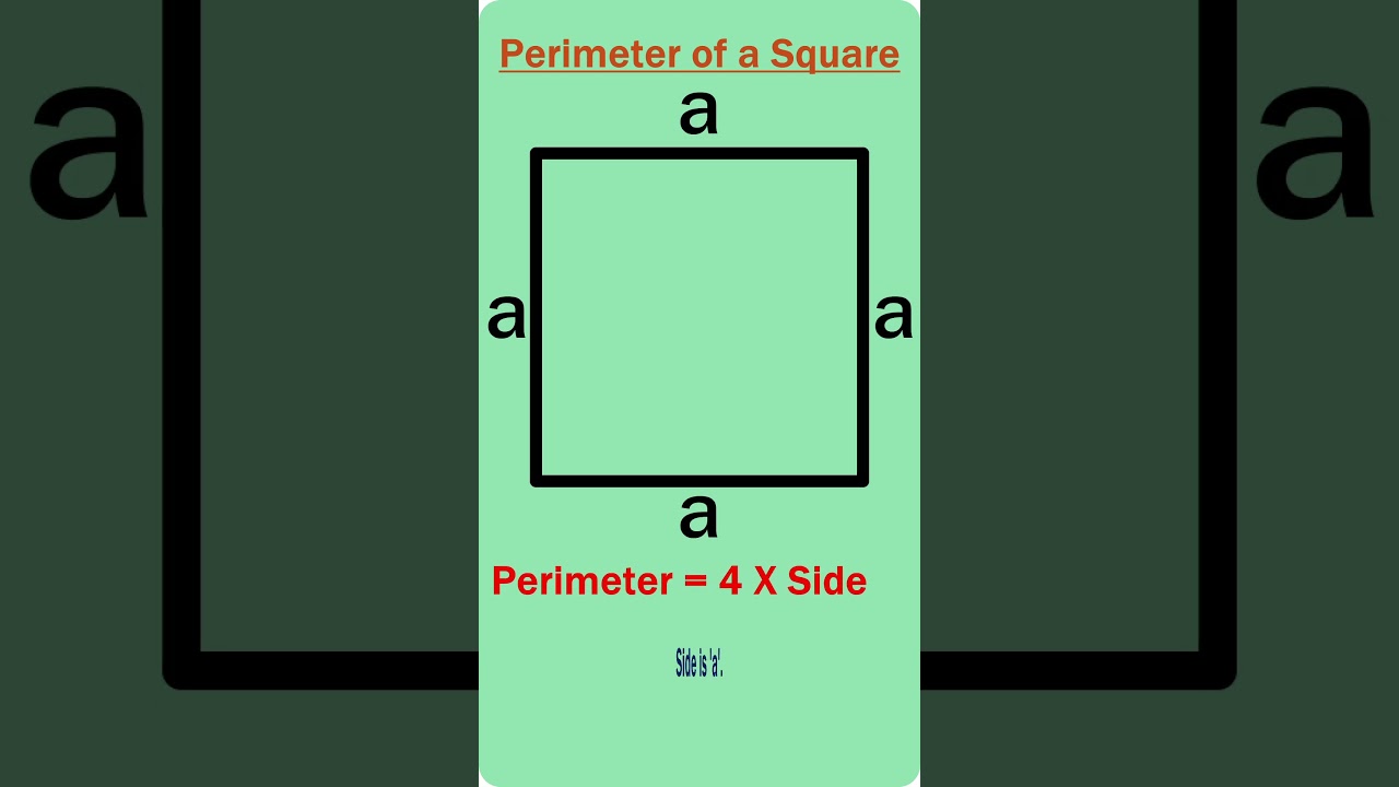 Perimeter of a Square || Mathematics || Perimeter in terms of 'a'.