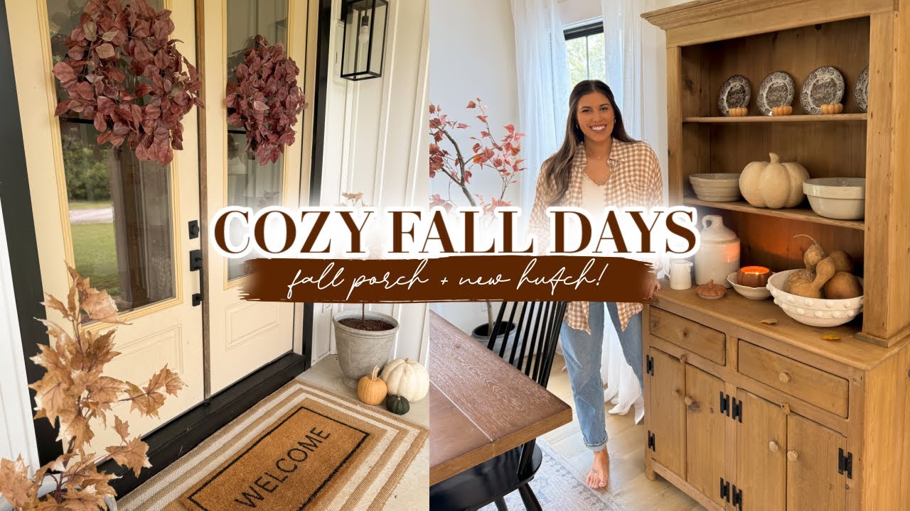COZY FALL DAYS 🍂 | fall front porch decor & styling new hutch!