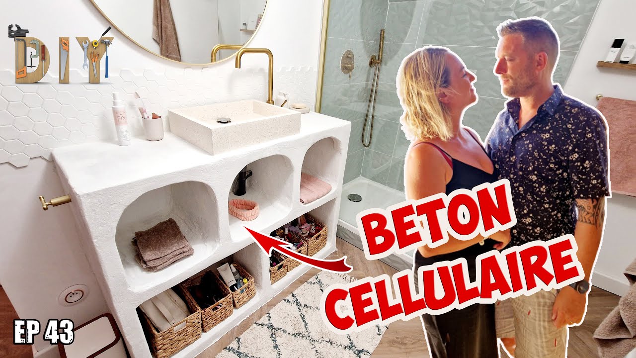 Meuble de salle de bain en béton cellulaire : comment le fabriquer soi-même