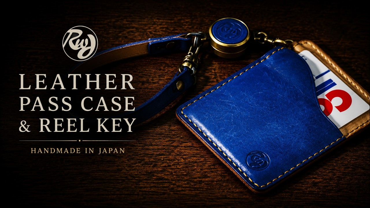 レザークラフト DIY 型紙 | 簡単なパスケース（カードケース）の作り方【Leather craft free pattern】
