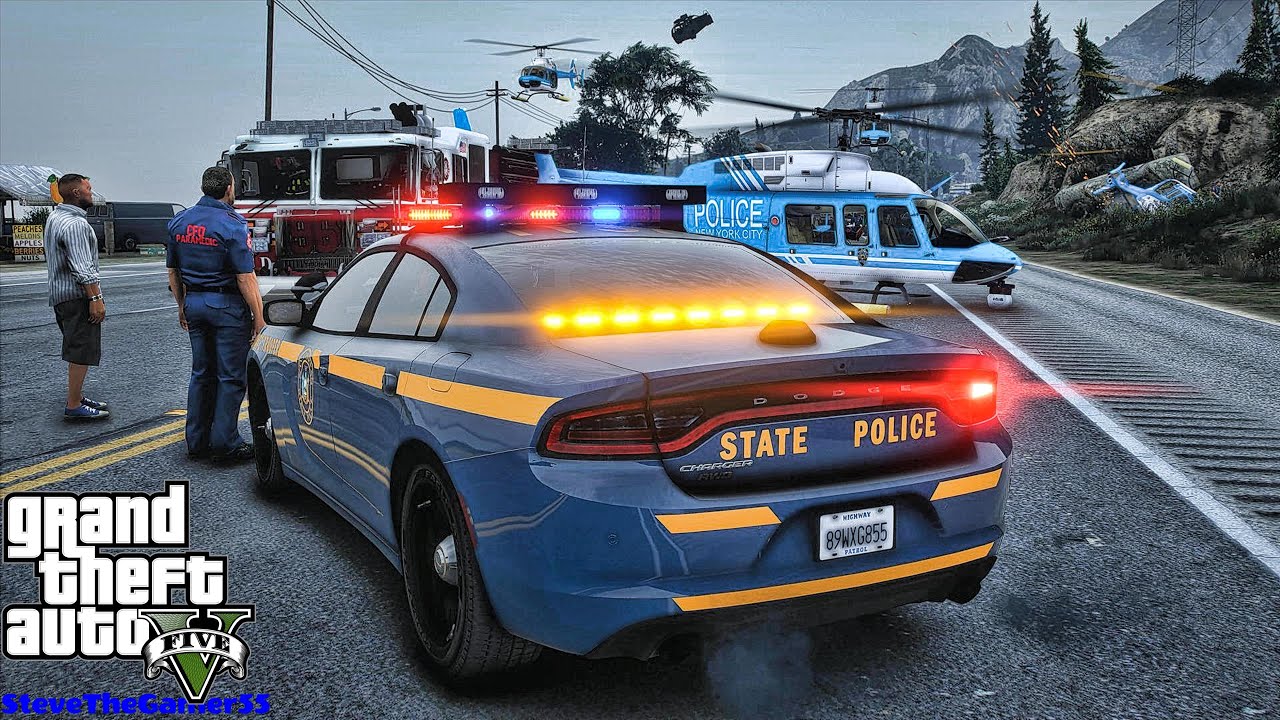 Playing GTA 5 As A POLICE OFFICER Highway Patrol| NYSP|| GTA 5 Lspdfr Mod| 4K