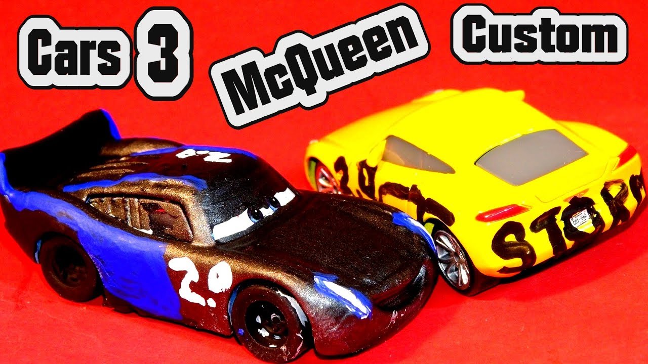 Pixar Cars 3 Custom Paint Jackson Storm made from Lightning McQueen and Bonus Cruz as Jackson Storm