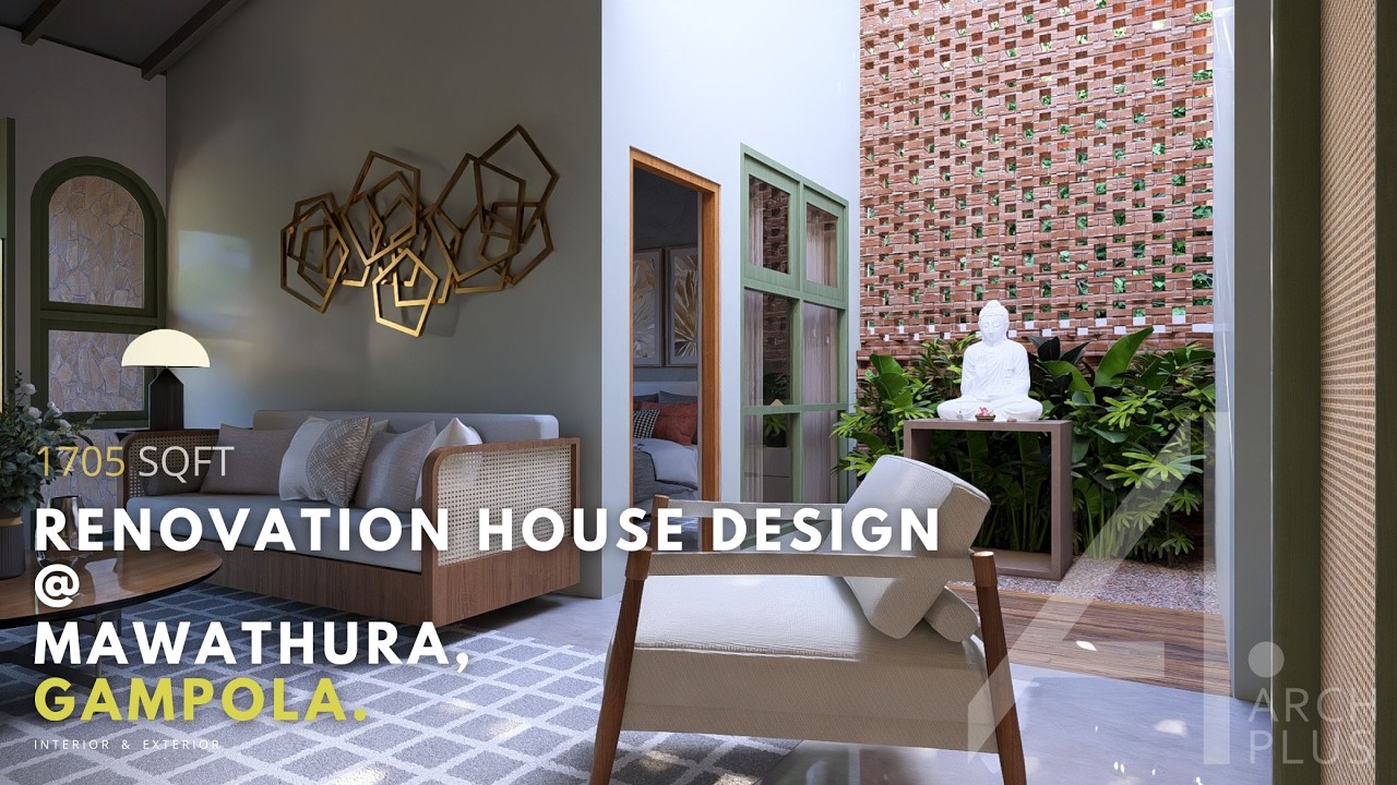 House Renovation Design in Mawathura, Gampola | 1705 sqft Single Story Nature Inspired Home