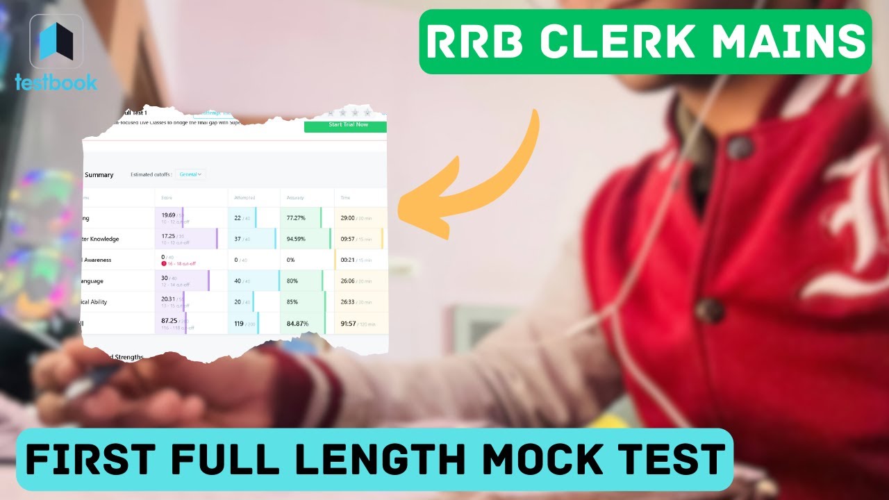 RRB Clerk mains | First Mock test😓 | Mock 1 Testbook #rrb #banking #rrbclerk