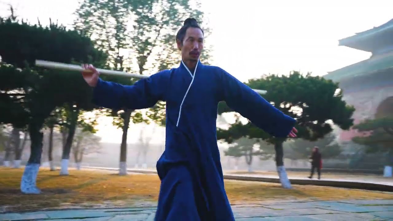 Morning Training at YuXu Gong temple. -  Wudang Eight Immortal Staff