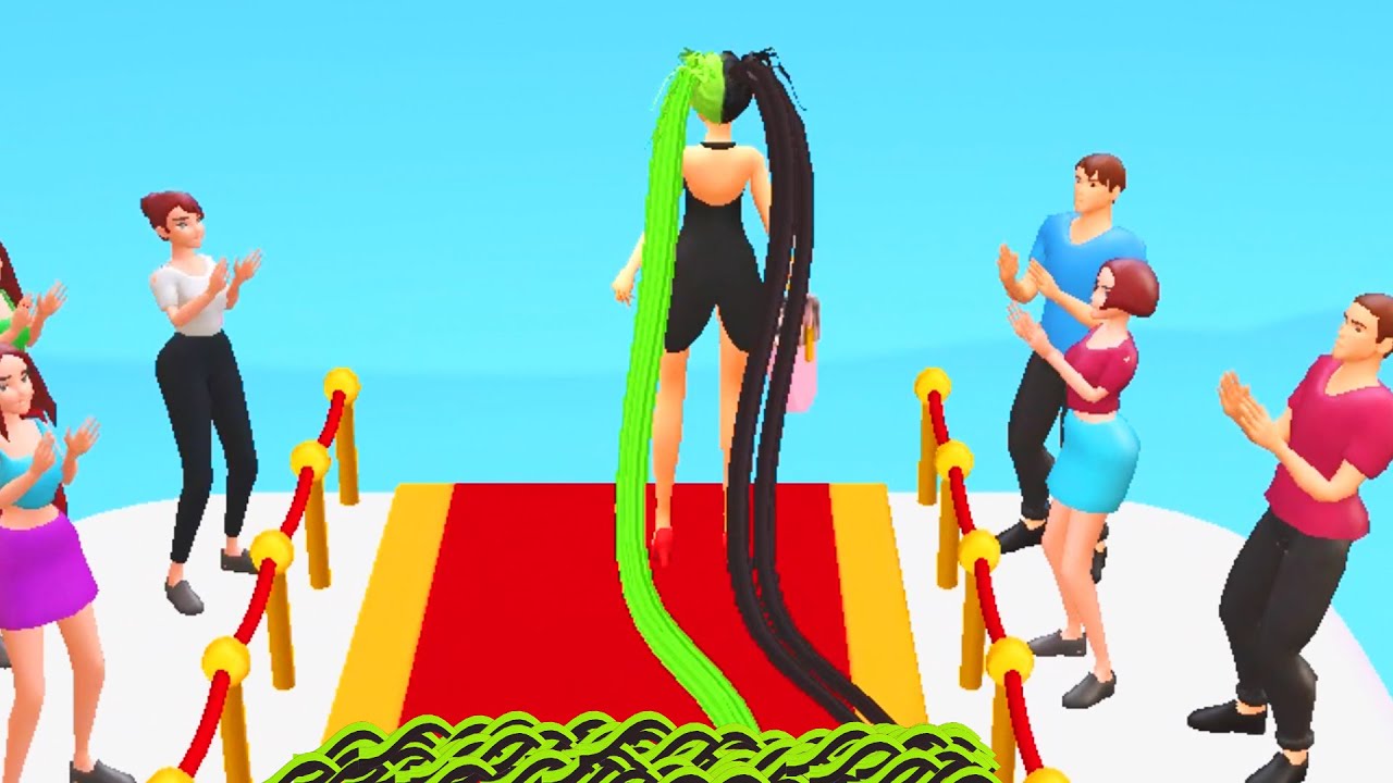 HAIR CHALLENGE game HIGH SCORE RUNNER 🌈💇&zwj;♀️💚 Gameplay All Levels Walkthrough iOS Android New Gamelvl