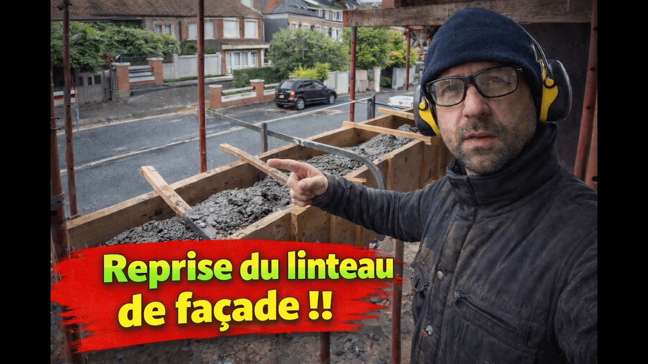 Maçonnerie pour le linteau de façade.