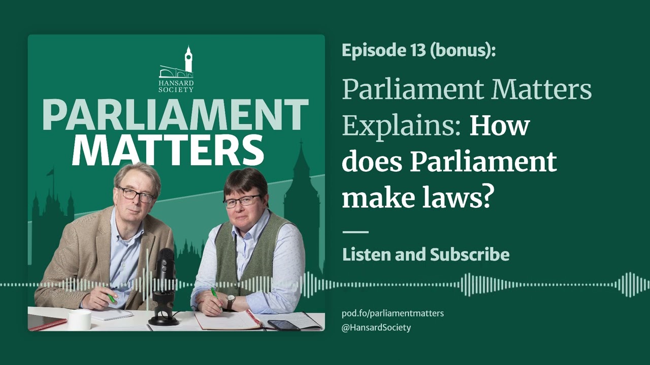 Parliament Matters Explains: How does Parliament make laws?