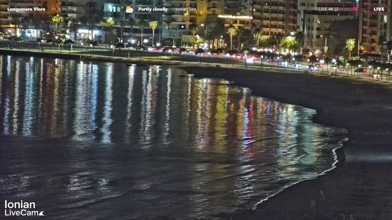 4K Vlore Sea View • Daytime to Sunset • Real-Time
