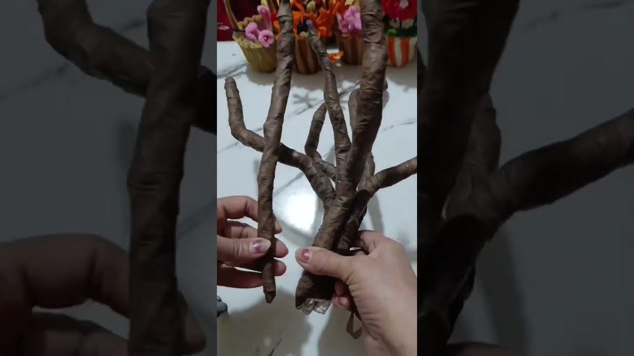 HOW TO MAKE CHERRY BLOOSOM BONSAI/ALSO KNOWN AS SAKURA TREE FROM FUZZY WIRE 
