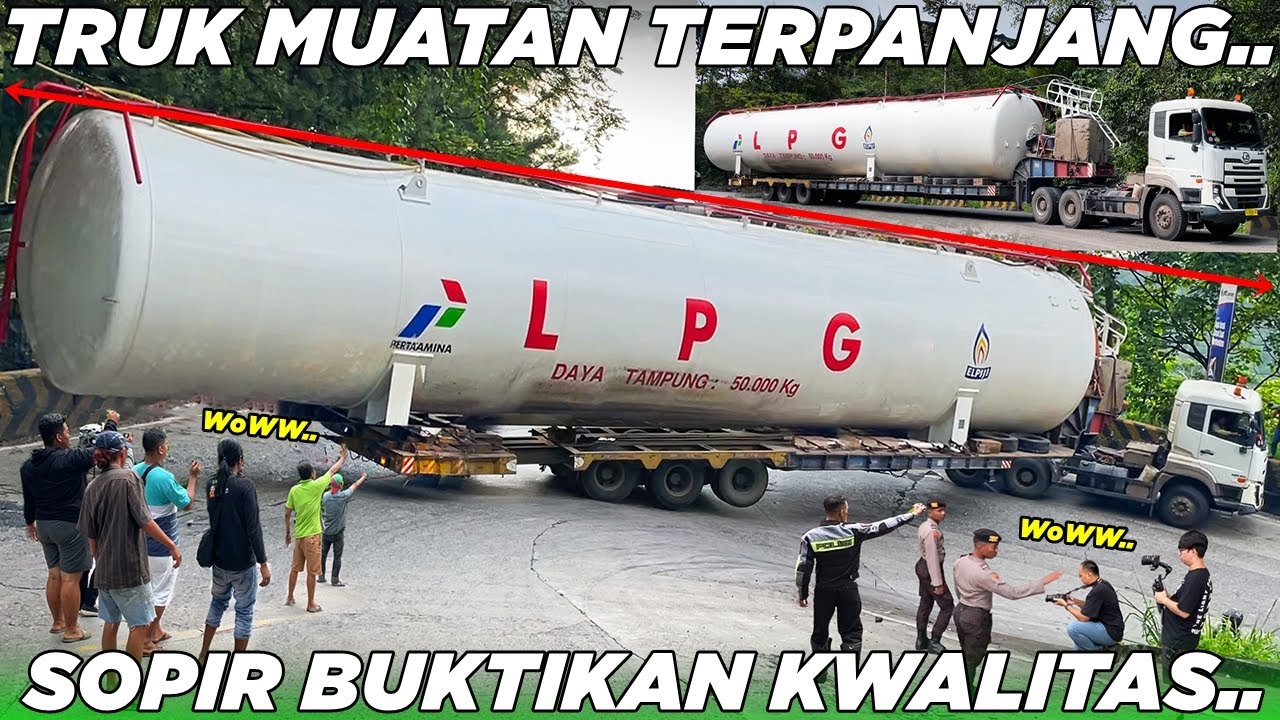 HEBOOH !!! Diragukan Bisa Lolos, Truk Muatan Terpanjang Perdana Lewat Tikungan Patah Sitinjau Lauik