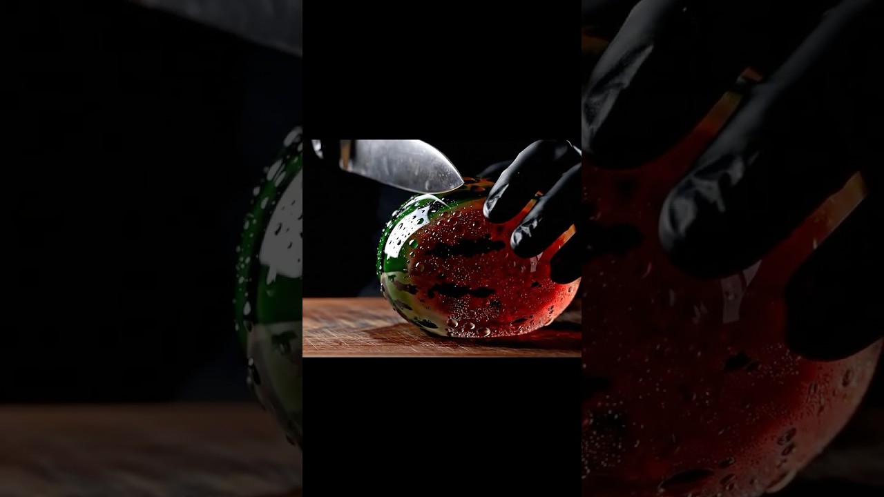 Cutting an ultra 8K glass watermelon 🍉🔪#asmr #glassfruit #glasscutting #watermelon #asmrsounds #ai