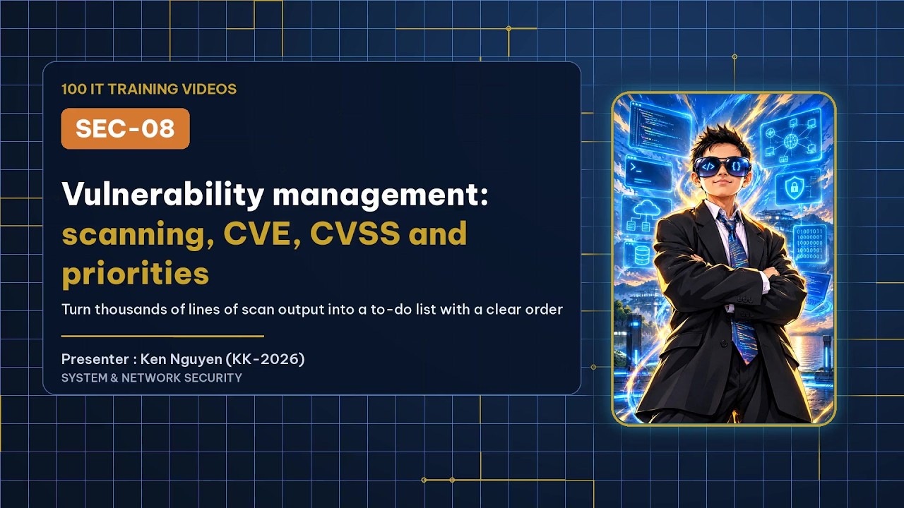 🩹 [IT Training 68/100] SEC-08 | Vulnerability Management: Scanning, CVE, CVSS and Patch Priority