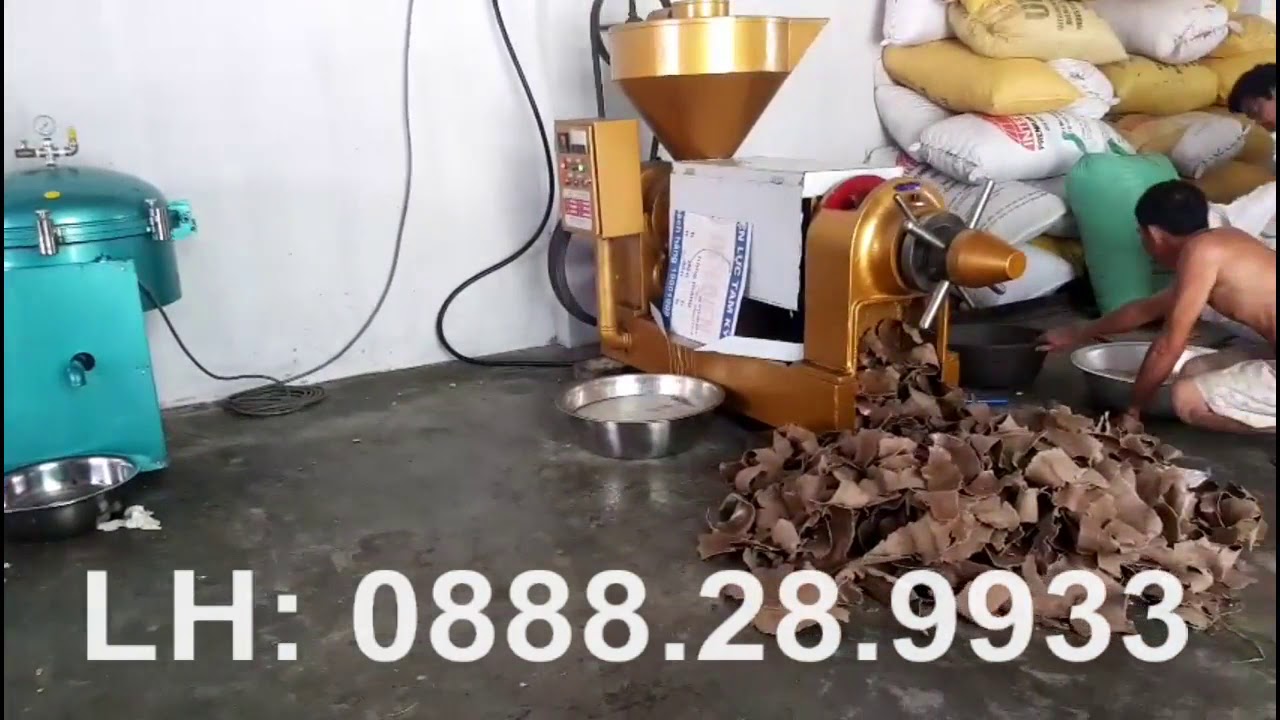 Máy ép dầu lạc Guangxin YZYX 140WK và bình lọc dầu. LH: 0888.28.9933 để được tư vấn