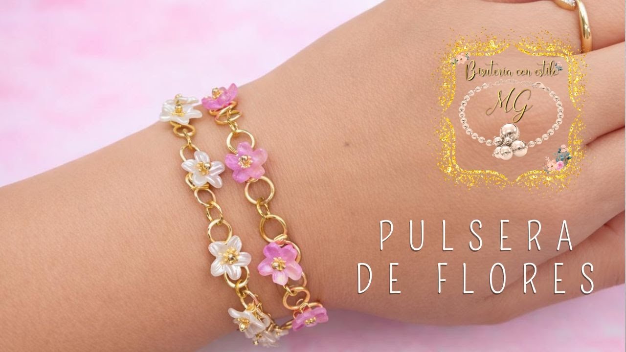 Aprende a hacer pulsera de flores | Pulsera de Flores 🌸🌸