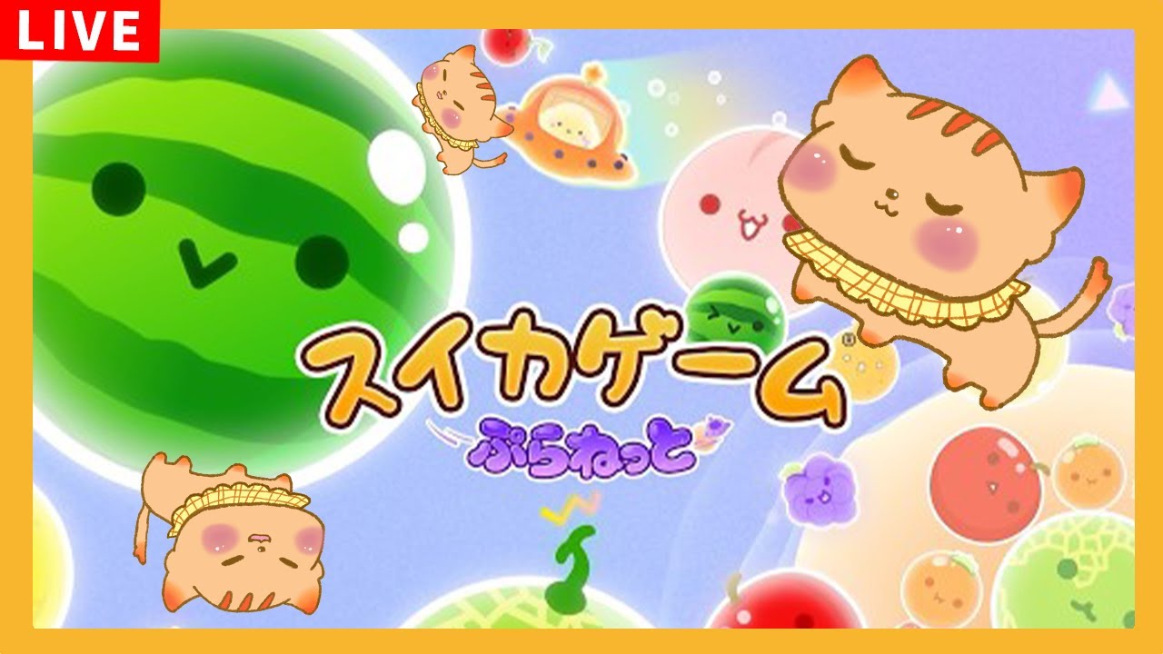 【スイカゲーム ぷらねっと】 深夜の宇宙ねことスイカ🐱🍉【御主むむ】