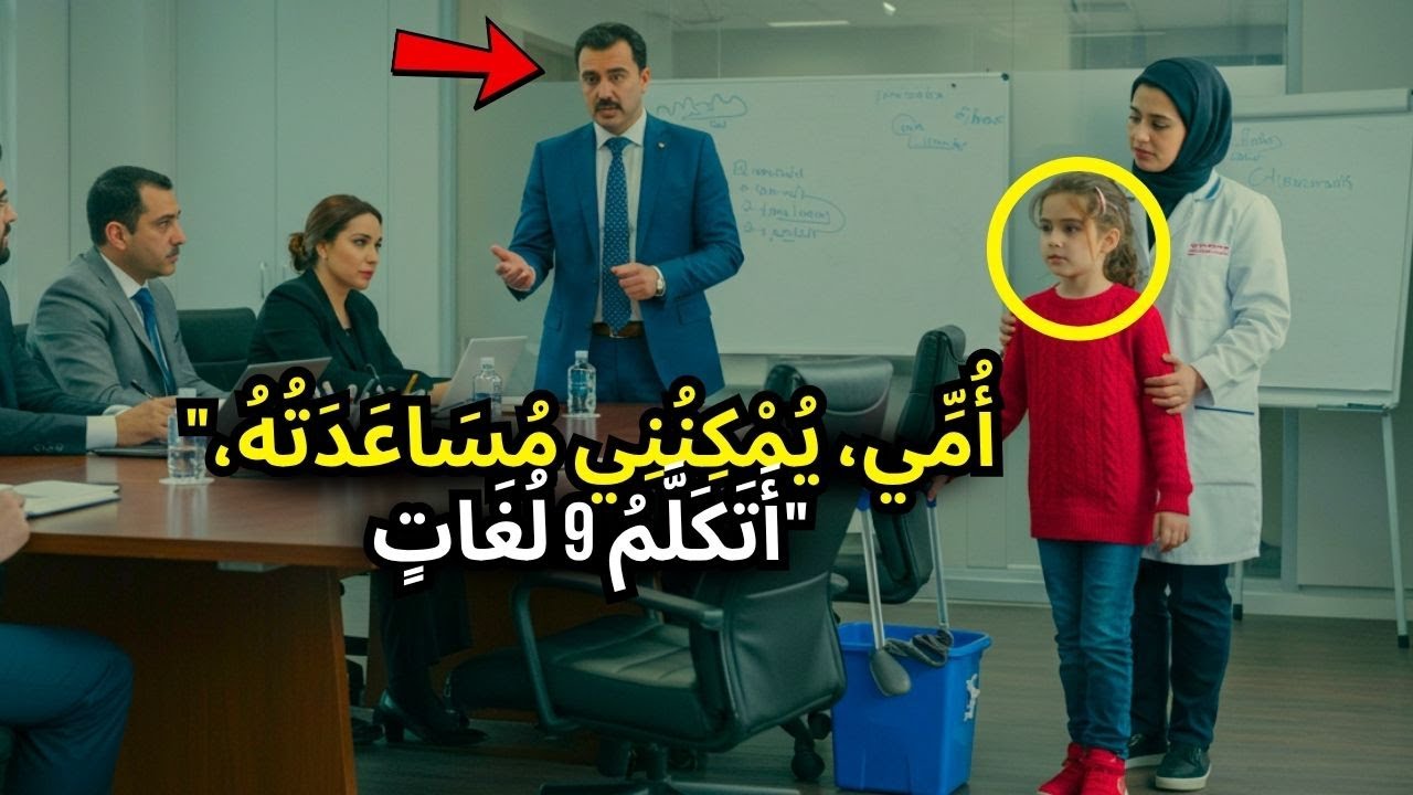 مليونير يُصاب بالذعر بدون مترجم، لكن ابنة عاملة النظافة تظهر وتفاجئ الجميع!