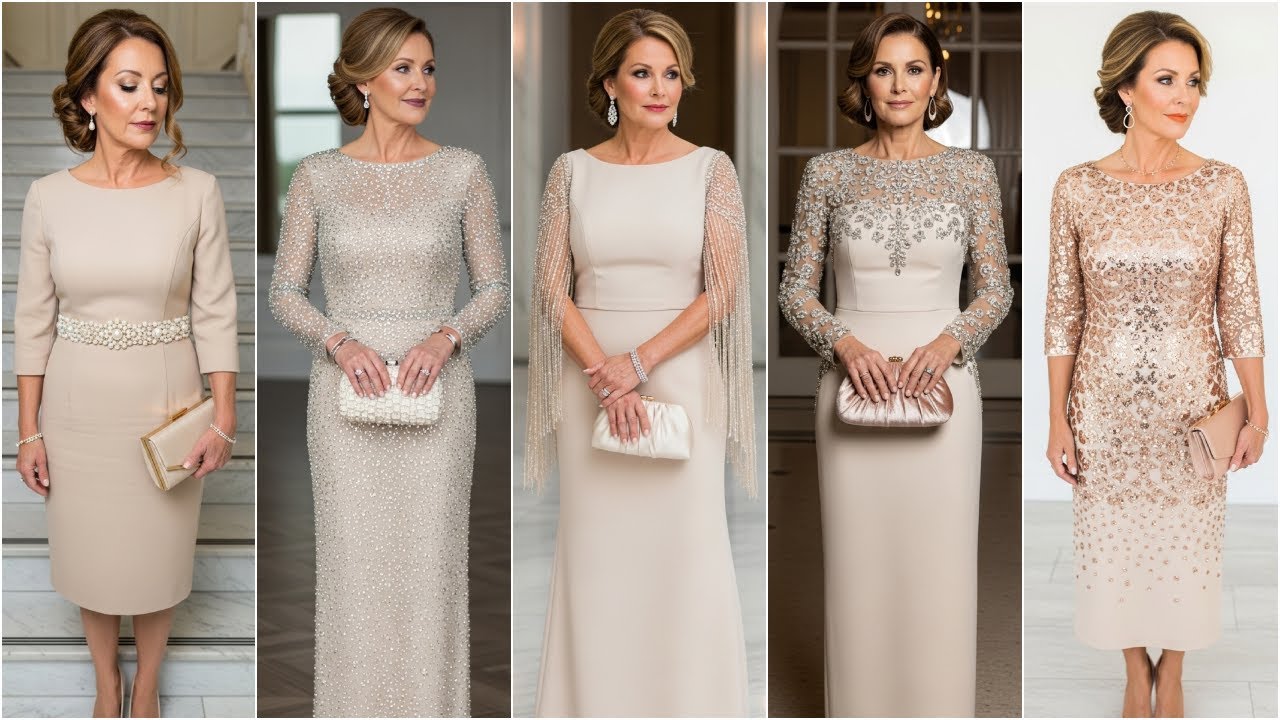 Skin Tone Beige Mother of the Bride Dresses 2025 | Elegant Neutral Wedding Outfit Ideas & Trends Tip