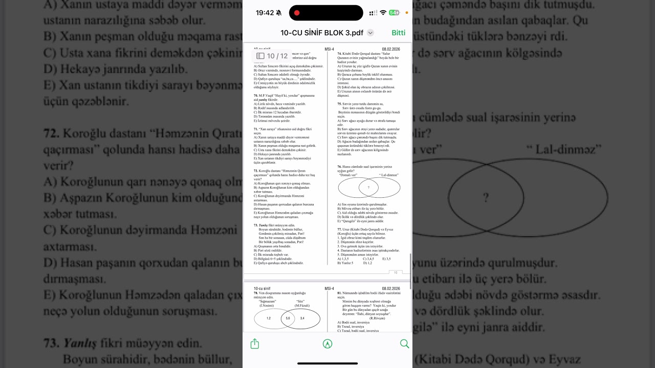 08.02.2025 blok. X sinif ədəbiyyat suallarının izahı.